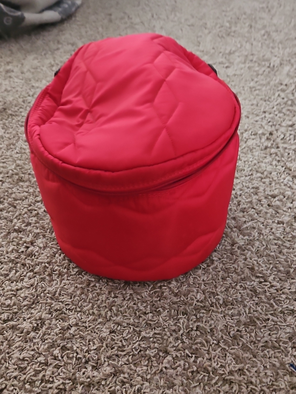 Quilted Red Helmet Bag